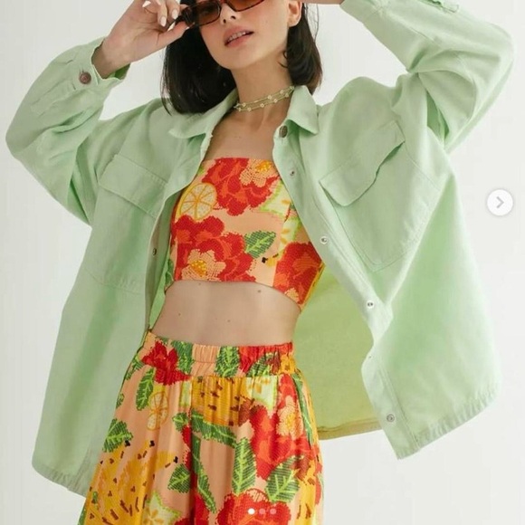 Tropical floral and fruit 2-piece set - Picture 2 of 7
